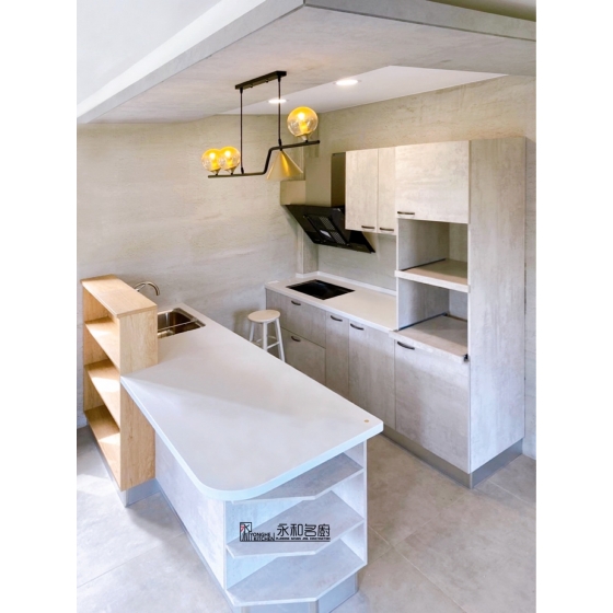 開放式廚房雙層式中島