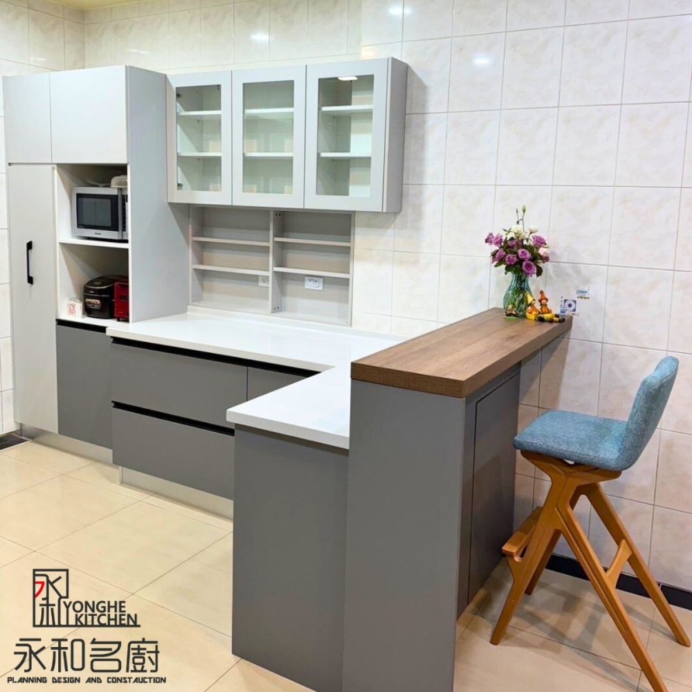 開放式廚房雙層式中島